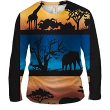 Чоловічий 3D лонгслів Safari Silhouettes