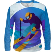 Мужской 3D лонгслив Ski Art