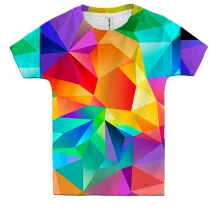 Детская 3D футболка Multicolored low poly.