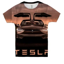 Дитяча 3D футболка Black Tesla