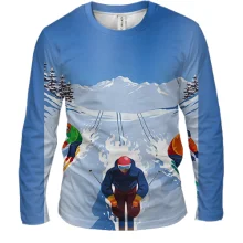 Мужской 3D лонгслив Skiers Art