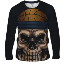 Чоловічий 3D лонгслів Angry Skull Basketball