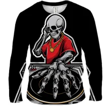 Мужской 3D лонгслив Skull DJ