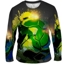 Чоловічий 3D лонгслів Green Football Art