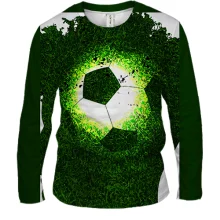 Мужской 3D лонгслив Football Grass Head