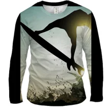 Мужской 3D лонгслив Surfer Silhouette