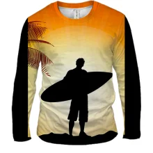 Мужской 3D лонгслив Surfer with Board 2