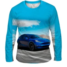 Чоловічий 3D лонгслів Blue Tesla