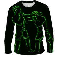Чоловічий 3D лонгслів Boxers Green line