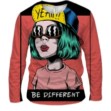 Мужской 3D лонгслив Be different Yeah!!