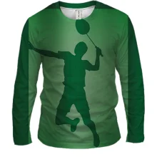 Мужской 3D лонгслив Tennis player Silhouette