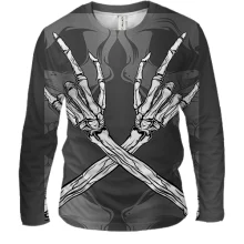 Мужской 3D лонгслив Hands of Skeleton