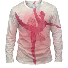 Мужской 3D лонгслив Ballerina watercolor 2