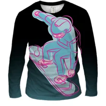 Мужской 3D лонгслив Snowboarder Art