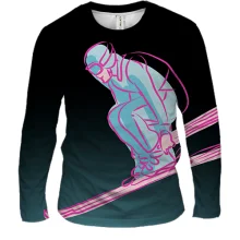 Мужской 3D лонгслив Skier Art