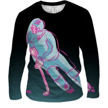 Мужской 3D лонгслив Hockey player Art