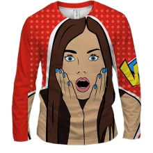 Мужской 3D лонгслив Pop Art Girl Wow!