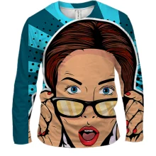 Чоловічий 3D лонгслів Pop Art Girl OMG