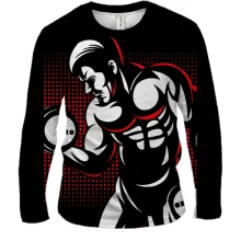 Чоловічий 3D лонгслів Bodybuilder Pop Art