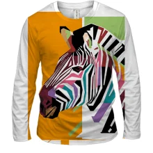 Мужской 3D лонгслив Zebra Art