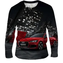 Мужской 3D лонгслив Audi Red and Black