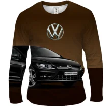 Чоловічий 3D лонгслів Volkswagen Black Edition