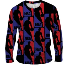 Чоловічий 3D лонгслів NBA pattern