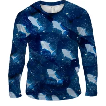 Мужской 3D лонгслив Blue fish pattern