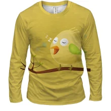 Мужской 3D лонгслив Yellow bird sleeping