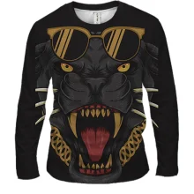 Мужской 3D лонгслив Cougar with glasses