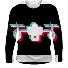 Мужской 3D лонгслив Drone anaglyph