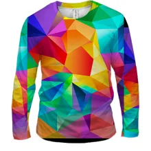 Чоловічий 3D лонгслів Multicolored low poly.