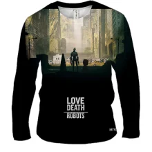 Мужской 3D лонгслив Love death robots.