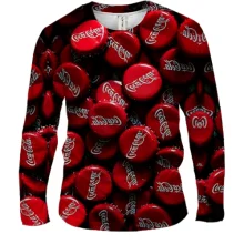 Мужской 3D лонгслив крышки Coca Cola