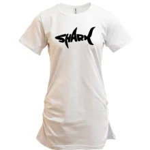 Подовжена футболка Shark word