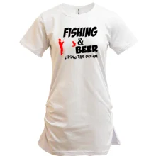Подовжена футболка Fishing and beer