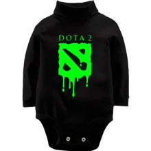 Детское боди с длинным рукавом кислотный лого DOTA 2