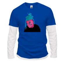 Комбинированный лонгслив Morgenstern fan artaMorgenstern with blue dreadlocks art