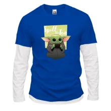 Комбинированный лонгслив Baby Yoda Spill the Tea