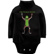 Детское боди с длинным рукавом с Огурчиком Риком и надписью «I'm Pickle Rick»