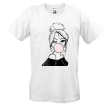 Футболка Girl with babble gum art