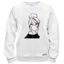 Свитшот Girl with babble gum art