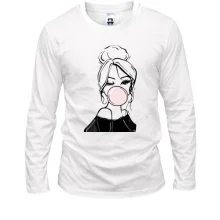 Лонгслив Girl with babble gum art