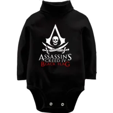 Детское боди с длинным рукавом с лого Assassin’s Creed IV Black Flag