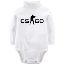 Детское боди с длинным рукавом с логотипом CS GO и бойцом