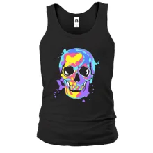 Мужская майка Skull pop art