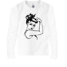 Детский лонгслив Pop art Power girl