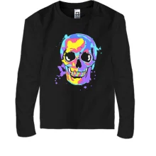 Детский лонгслив Skull pop art