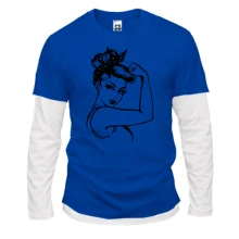 Комбинированный лонгслив Pop art Power girl