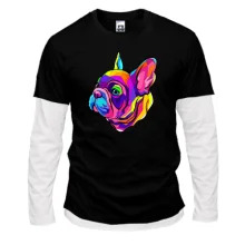 Мужской лонгслив Комби Dog multicolor art